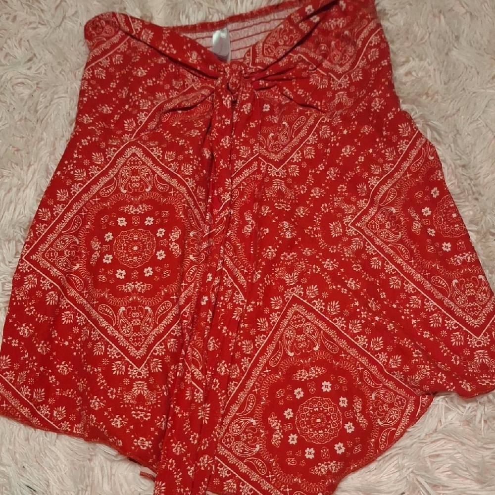 Red Bandana Print Skirt